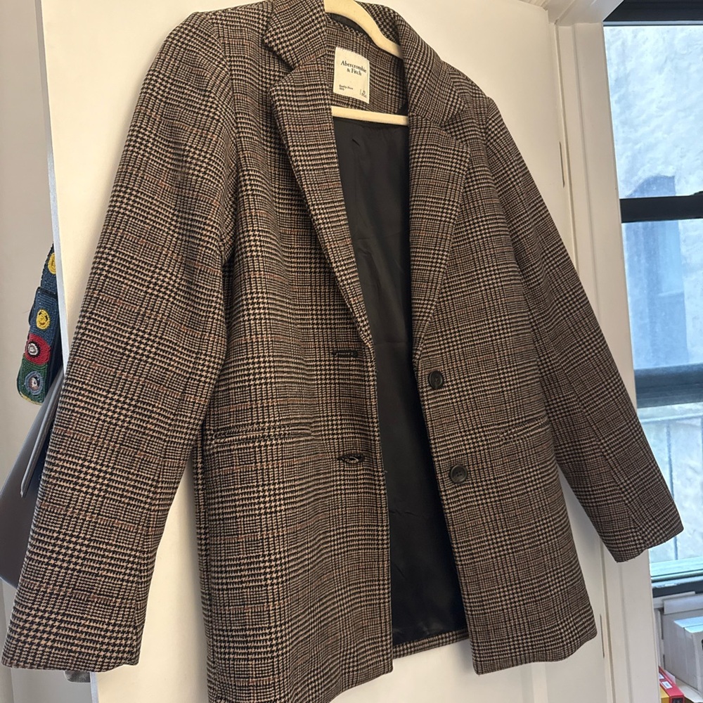 Abercrombie & Fitch Brown Plaid Blazer